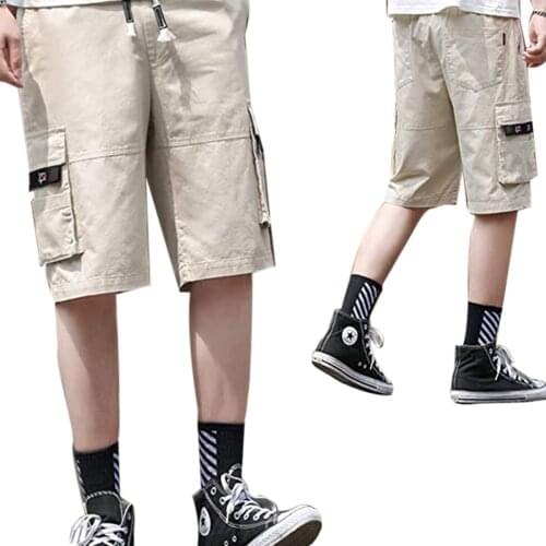 Men’ s Shorts, Camouflage Print High Waist Casual Pants for Boys, Black/Army Green/Beige/Pea Green