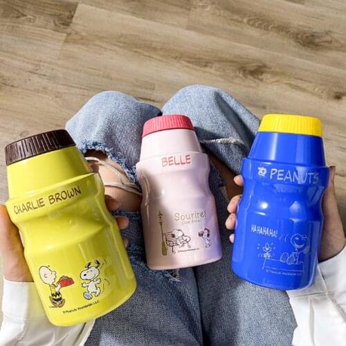 300ML Cute Cartoon Thermos Flask Coffee Mug Thickened Big Car Mug Travel Thermo Cup Thermos mug For Girlfriend Gifts