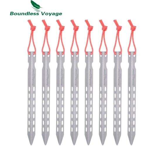 Boundless Voyage Titanium Pegs Outdoor Camping V-type Tent Stakes Portable Tent Titanium Nail