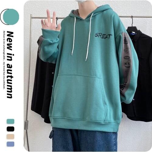 LISM Fleece Hoodie Men High Street 2021 Harajuku Hooded Sweatshirts Mens Casual Print Hoodies Streetwear Hip Hop Pullover Hoodie