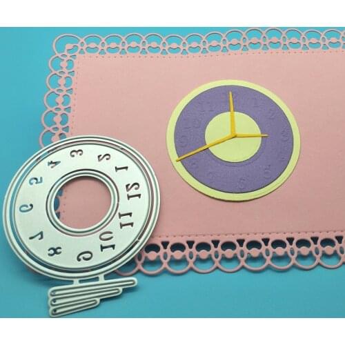 Time, round clock metal cutting knife mold, scrapbook, paper gift card, DIY decorative molding template