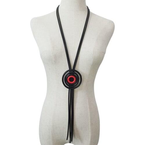 YD&YDBZ New Style Red Circle Rubber Charms Necklace For Women Punk Style Mesh Sweater Chain Choker Cloth 2020 Costume Jewelry