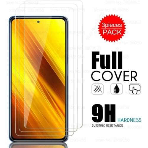 3Pcs protective glass for xiaomi pocophone poco x3 x 3 3x nfc front movie pocox3 nfs focophone poxo poko x3 6.67'' phone film 9h
