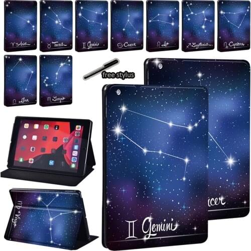 Tablet Case for Apple IPad 5/6/7/8th / Mini 1/2/3/4/5 / Ipad 2/3/4 Star Sign Print Pattern series Pu Leather Protective Cover