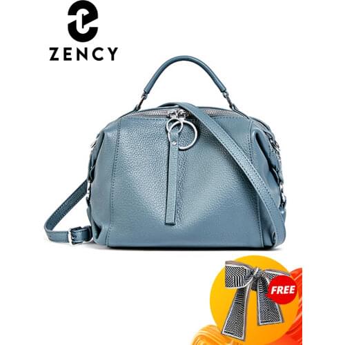 Zency Soft Genuine Leather Handbag Elegant Fashion Tassel Female Shoulder Bag Large Capacity Simple Casual Women Crossbody Bag