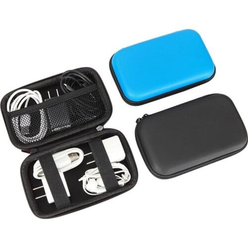 100 pcs/Lot Portable Travel Storage Box Earphone Packing USB Data Cable Zipper Box Charger Bag PU EVA Bag