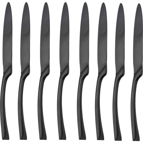 4/8Pcs Dinner Knife Silverware Mirror Luxury Black Cutlery Stainless Steel Dinnerware Set Creative Knife Fork Spoon Dinner Set
