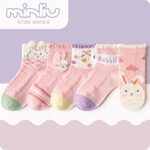 5 Paris/Lot Childrens Socks for Girls Boys Cotton Fashion Baby Little Rabbit Cartoon Monkey Socks Children Clothes Accessories