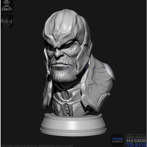 65MM Resin Kits Bust Top Helmet Fighter Avatar Model Self-assembled TD-2115