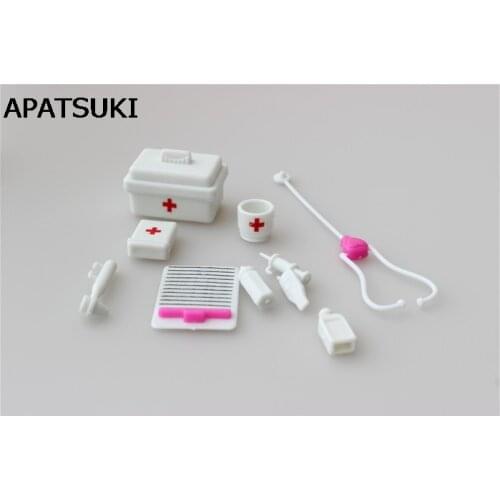 Doll Accessories Kids Play House Toys Dolls Plastic Doctor Set For Barbie Dolls For Kali dolls House Xmas Gift