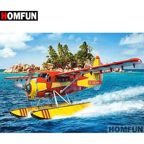 HOMFUN 5D DIY Diamond Painting "Aircraft scenery" Full Drill Resin Diamond Embroidery Cross Stitch Home Decor A07071