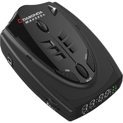 Car Ra dar Detector English Russian 360 Degree MAX525C Speed Voice Warning 77HF