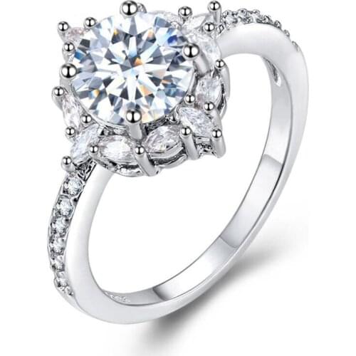 Choucong Handmade Luxury Jewelry 925 Sterling Silver Filled Round Cut 5A White Cubic Zirconia CZ Party Women Wedding Band Ring