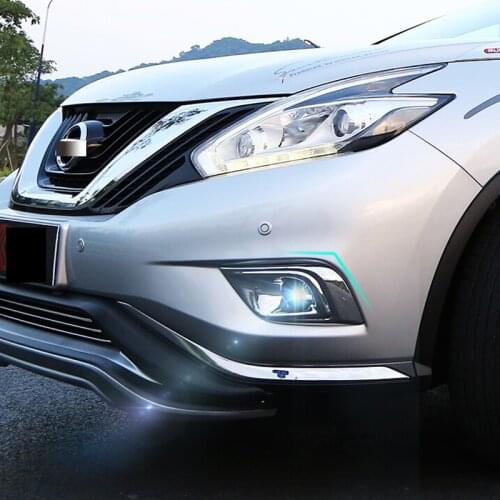 For Nissan Murano 2015 2016 2017 2018 ABS Chrome Car front fog lamp Light cover trim sticker accessories car styling 2pcs