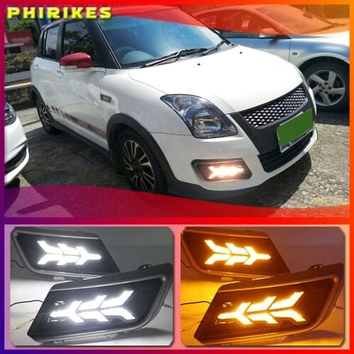 1Pair DRL For Suzuki Swift 2013 2014 2015 2016 Car LED Driving Daytime Running Lights White car styling fog lamp cover
