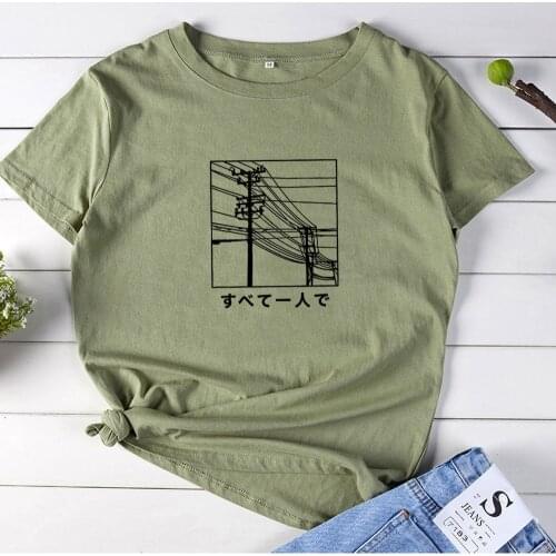 Harajuku Graphic T-Shirt Women Fashion Cotton Womens Tshirt Printing Round Neck Casual T Shirts Women