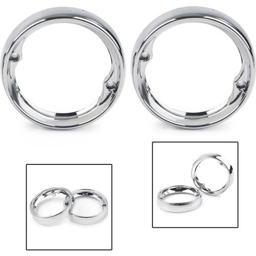 Chrome Motorcycle Deep Dish Turn Signal Bezels For Harley Davidson Road King FLHR FLHT FLTR 1986-2017 2Pcs
