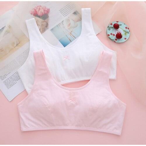 Spirng summer Sale New Young Girl wire free Bar Teenagers 94%cotton vest underware Children Girls Clothes Student 10-18year