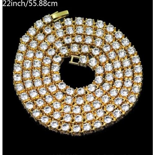Hot Iced Tennis Chain Men Chunky Necklace Cubic Zircon Miami Cuban Link ChainJewelry