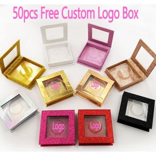 50pcs wholesale free custom logo false eyelashes packaging box fake 3d mink lashes boxes faux cils strip magnetic case empty