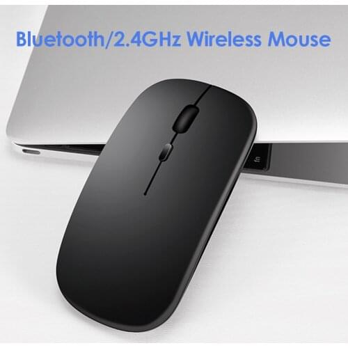 Rechargeable Optical Computer Mice Dual Mode 2.4GHz Wireless+Bluetooth Mouse Office Notebook Mice Mouse Pro Gamer