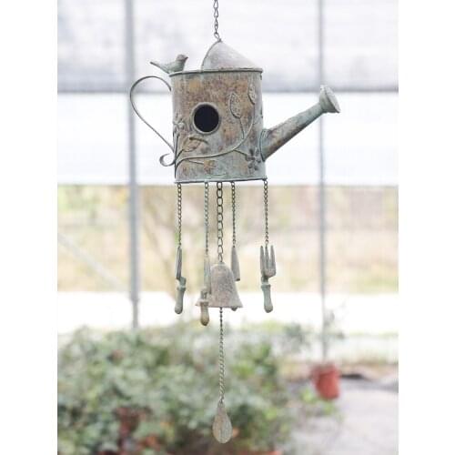 Watering can design handmade outdoor garden decoration retro vintage metal Wind chimes