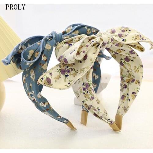 PROLY New Fashion Headband For Women Fresh Spring Headwear Big Bowknot Bohemia Hairband Adult Casual Travel Hair Accessories