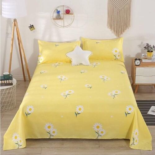 Hot Sale Floral Birds Bed Sheet Cotton Mattress Protector Cover Flat Sheet 1pcs Soft bedclothes Queen King Size For Summer New