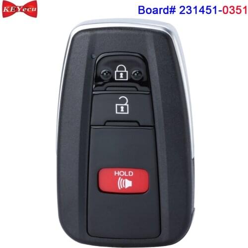 KEYECU for Toyota RAV4 2019 2020 2021 Smart Keyless Remote Key Fob Board# 231451-0351 HYQ14FBC 8990H-0R010 312MHz / 314MHz