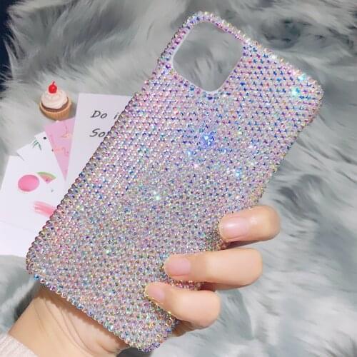 Luxury Full Bling Crystal AB Shiny Diamond Case Cover For iPhone 12 Mini 11 Pro XS Max XR X 8 7 6 6S Plus SE Girl Goddess Funda
