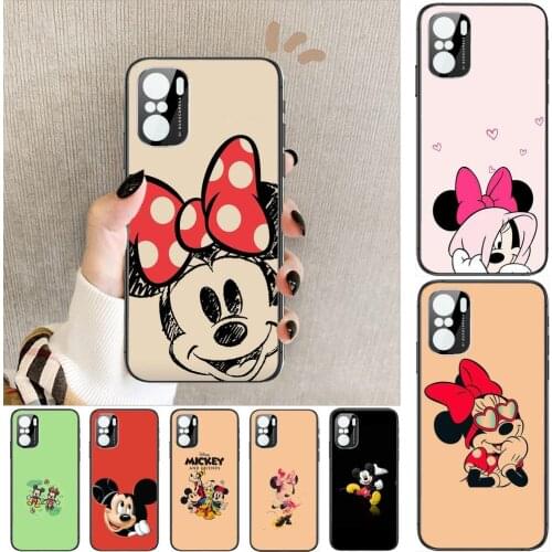 Cute Mouse Disney Phone Case For xiaomi redmi POCO F1 F2 F3 X3 Pro M3 9C 10T Lite NFC Anime Black Cover Silicone Back Prett mi 1
