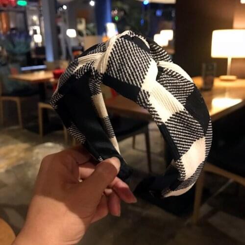 High-end Hair Accessories, Corduroy Lattice, Knotted In The Middle, Bowknot, Wide-brimmed Headband, Headband, Ladies