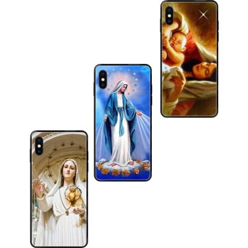 High Top Virgin Mary And Jesus Printed Black Soft TPU 2020 New Arrival For Galaxy A5 A6 A7 A8 A10 A10S A20 A20S A20E A21S A30S