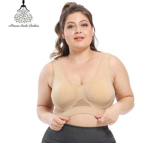 Plus Size Bra Seamless Bra With Pads Big Size 5XL 6XL Push Up Bralette Bras For Women Vest Wireless Active Brassiere Bra