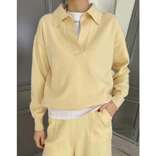 Woman cashmere warm soft wool sweatshort from set loveMODA