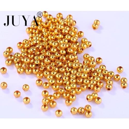 2.5 3 4 5 6 8 mm 100pcs Gold//Rose Gold/Gun-Metal Plated Copper Round Seed Spacer Beads For Fashion Jewelry making DIY