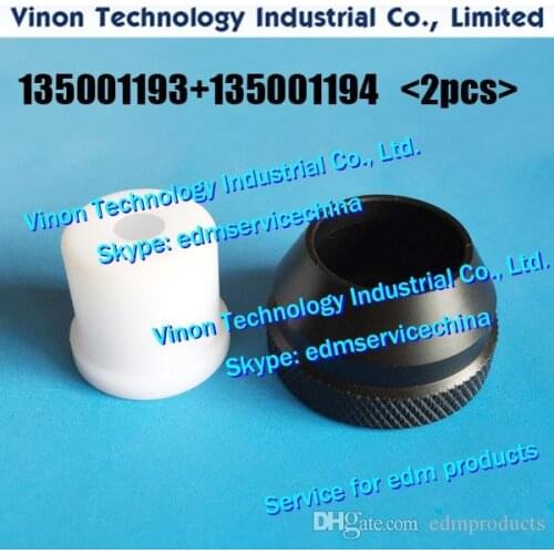 2pcs) C209 135001193 Water Nozzle ID=6mm, 135001194 Clamping Nut 135011830 for ROBOFIL 230F,240,330F,440,640. 135.001.193, 135