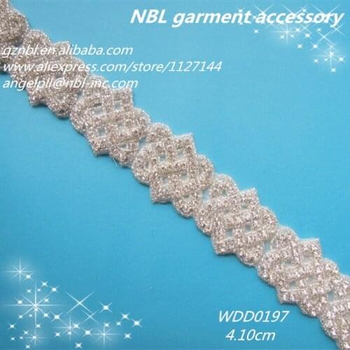 4cm beaded rhinestone trim iron on or sew on WDD0197