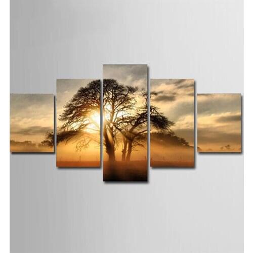 5pcs Diamond Painting Sunset landscape Full Drill Square Diamond Embroidery Cross Stitch Rhinestones New Arrival Handmade TT5242