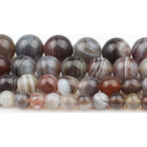 6/8/10/12mm Natural Botswana Sardonyx Agates Stone Beads Round for Jewellery Making a Bracelets Necklace 7.5 Inch