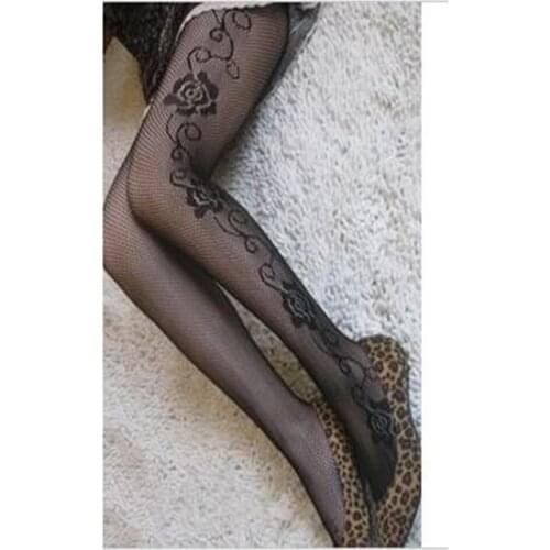 6 Pcs/lot New No Box Sexy Fishnet Jacquard Pretty Elegant Rose Mesh Accessories Womens Clothing Hosiery Tights Acrylic Spendex