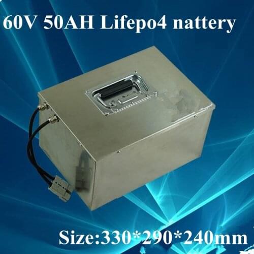 60v 50Ah aluminum case lifepo4 battery pack built-in BMS Not lead acid for RV EV motor elecrtric bike 1800W 3000w engine