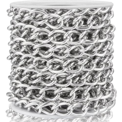 1Meter 9mm Width Stainless Steel Tail Link Chain Necklace Chains For DIY Jewelry Making Accessories Handmade Bracelet Wholesale