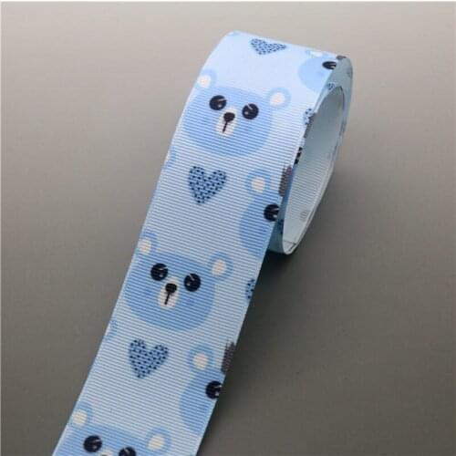 DHK 1.5'' 5yards Bear girl animal Printed Grosgrain Ribbon Accessory Hairbow Headwear Decoration DIY Wholesale OEM 38mm E1682