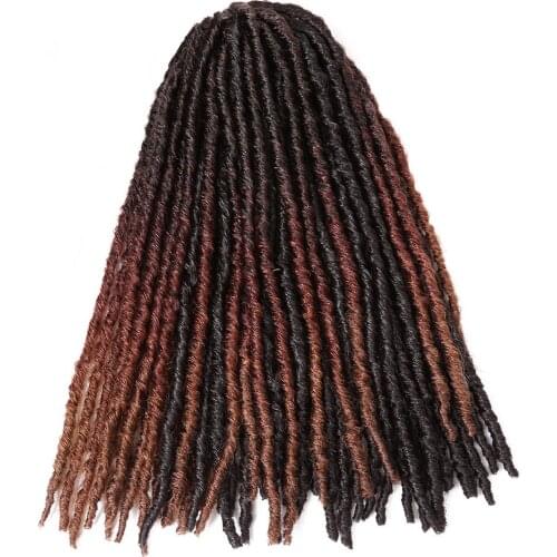 Dreadlocks Crochet Braid Hair Pre-looped Synthetic Braiding Hair Extensions Ombre Brown Crochet Braids African Faux Locs