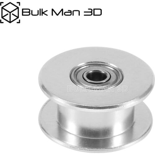 GT2 Dual Bearing Aluminum Smooth Idler Pulley Bore 3/5mm Synchronous Wheel for GT2 Belt Width 6mm 3D Printer Part