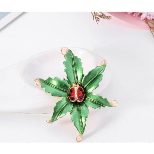 Leaf Enamel Beetle Brooches Women Ladybug Insects Brooch Pins Gifts