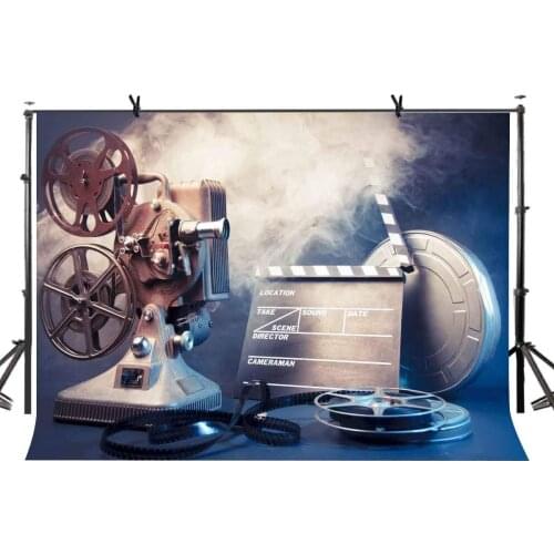 150x210cm Retro Style Video Backdrop Clipboard and Projector Photography Backdrops Studio Props
