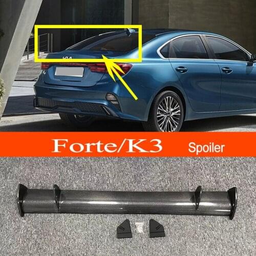 Forte/K3 2019-2022 Real Carbon Fiber GT-style Car-styling Sporty Rear Trunk Wing Spoiler for KIA Forte Forte/K3 2019-2022 Sedan