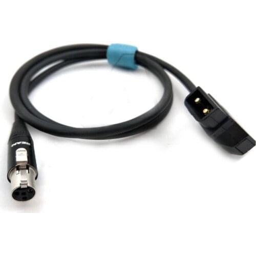 12V TVlogic Power Cable Mini XLR 4 Pin Female to D Tap for Cameras Monitor 80cm